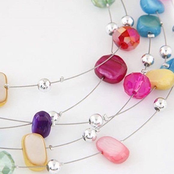 Multi Colored Crystal & Beads  2 piece Ser - Picture 2 of 4